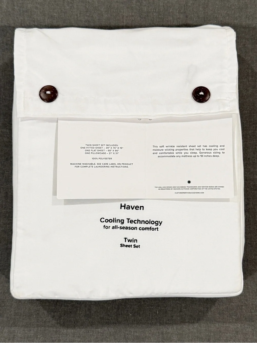 UGG Snow White Twin Sheet Set